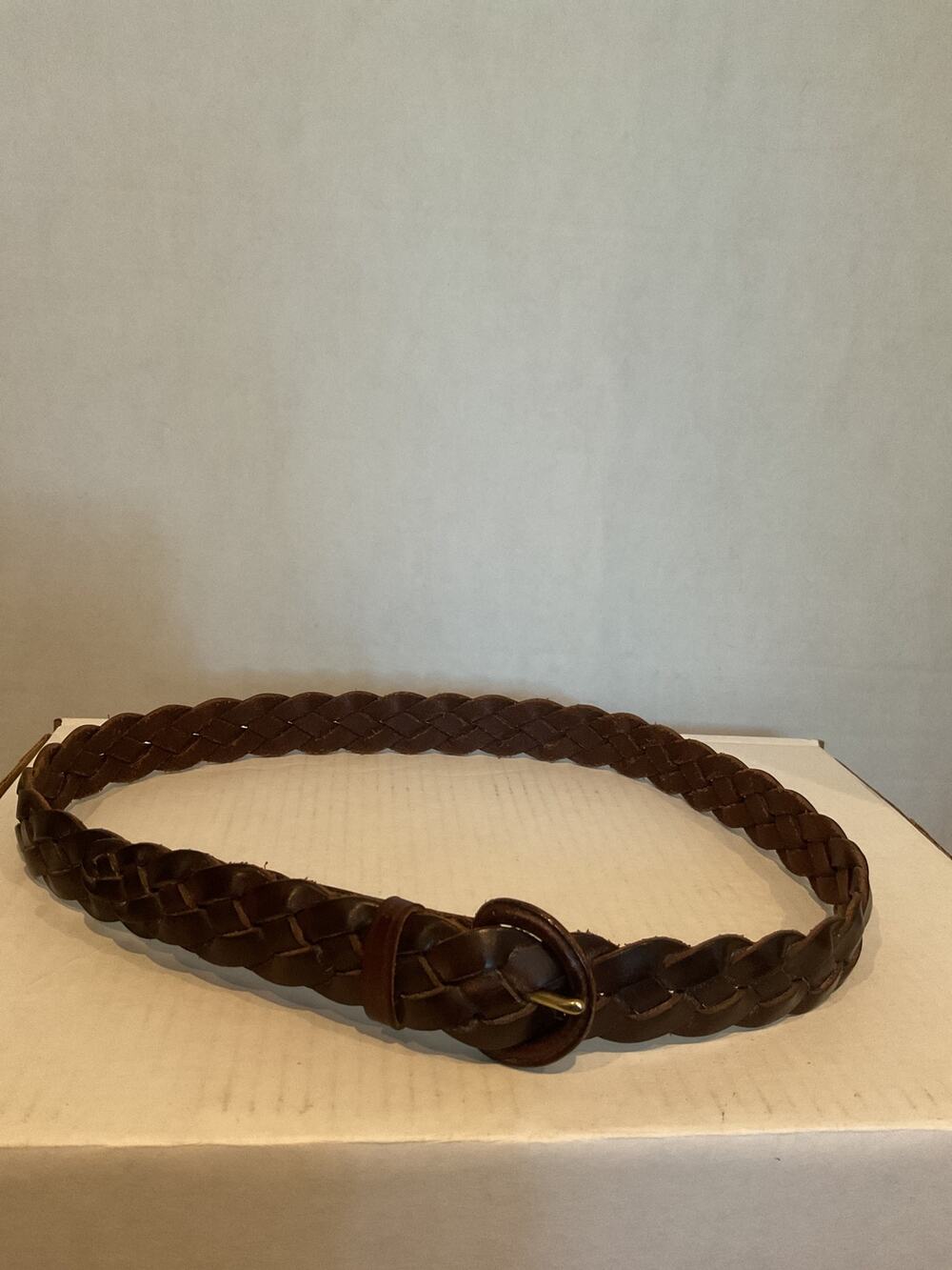 Polo- Ralph Lauren, Vintage Braided Leather Belt - Brown - 80/32 - XS